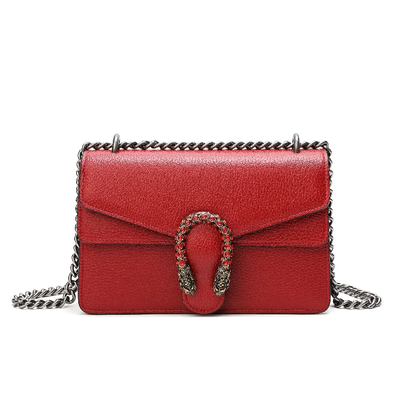 Handle bags with sturdy bases for stability -Tiffany & Fred Crystal Dragon Leather Crossbody Bag