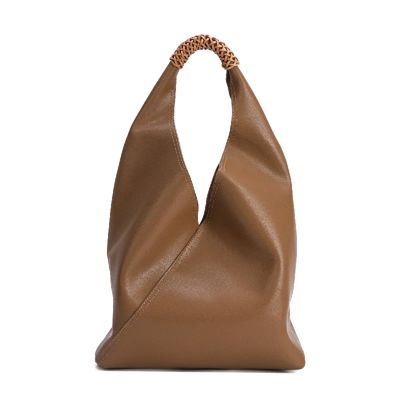 Handle bags with expandable sides for flexibility -Tiffany & Fred Smooth Leather Shoulder Bag