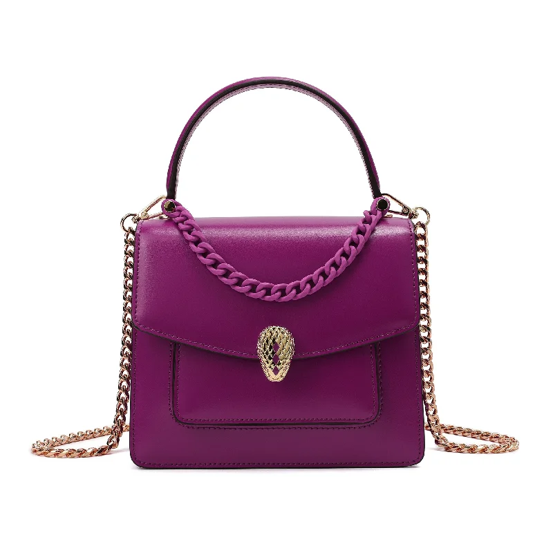 Handle bags with sleek zippers for closure -Tiffany & Fred Smooth Leather Top-Handle Crossbody