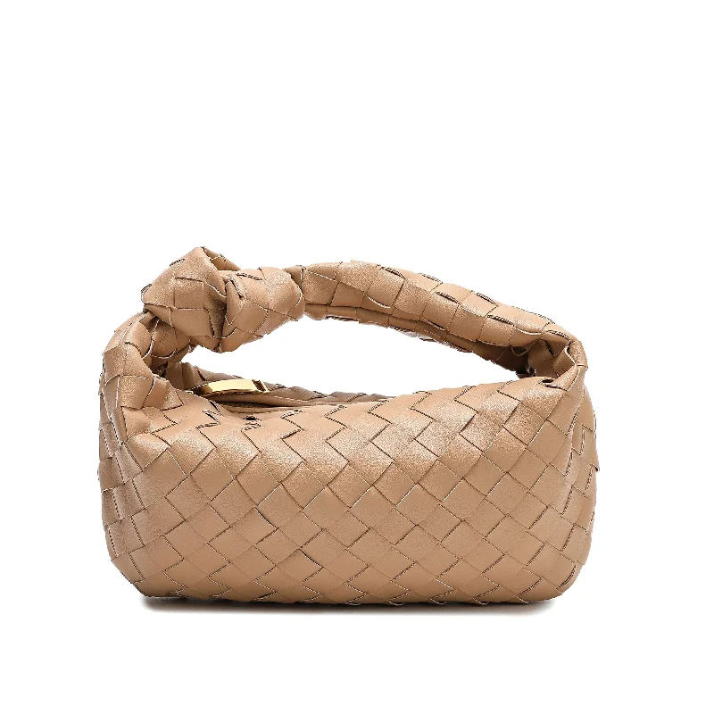 Quilted handle bags with stylish textured finish -Tiffany & Fred Woven Sheepskin Knot Pouch Bag