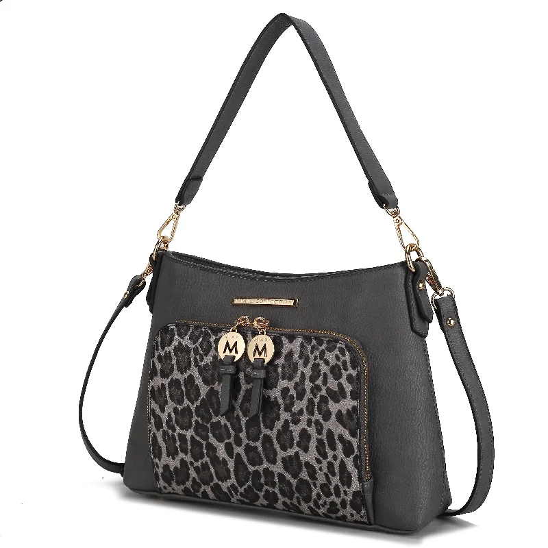 Handle bags with padded interiors for laptops -Trisha Animal Print Crossbody Handbag