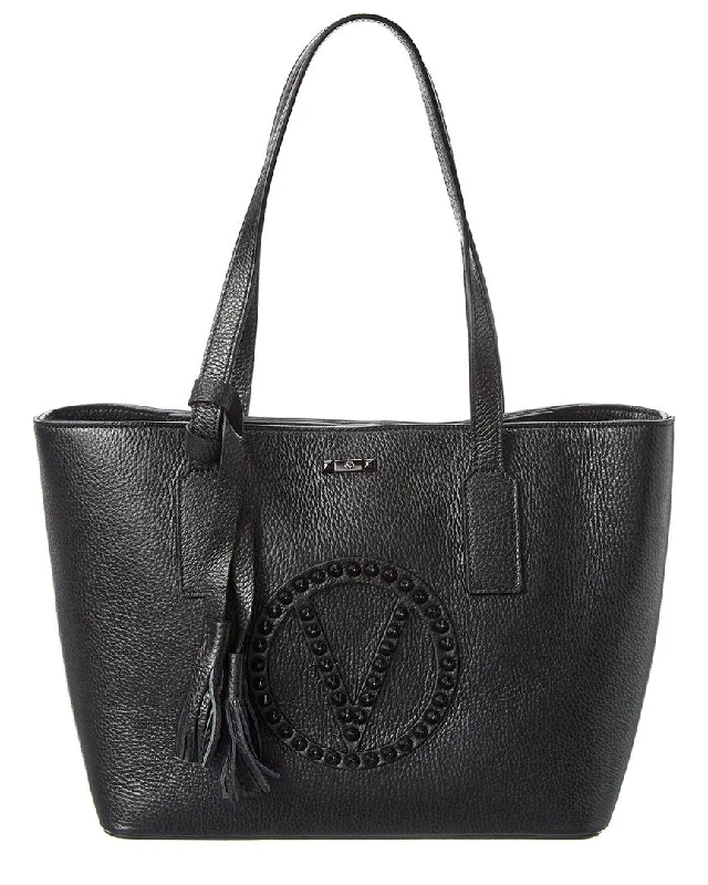 Vegan leather handle bags for eco-friendly chic -Valentino by Mario Valentino Prince Rock Leather Tote