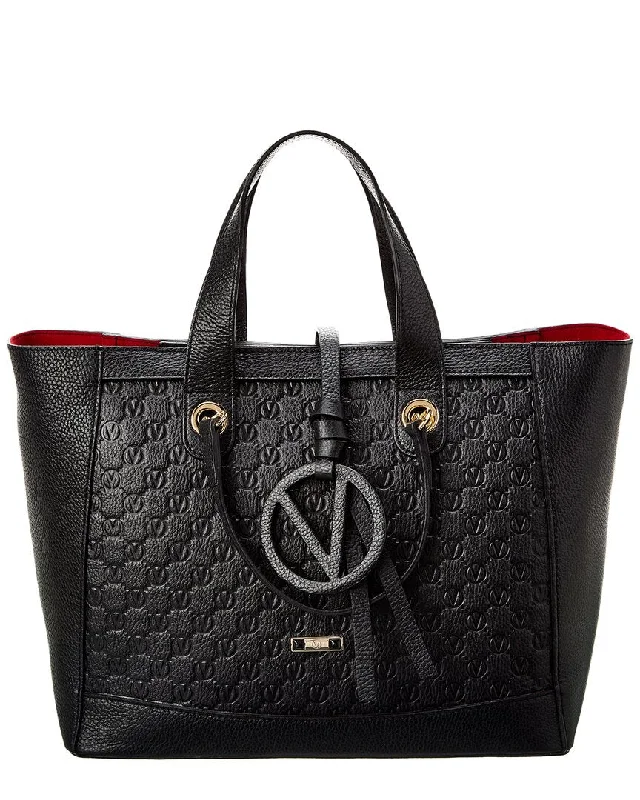 Handle bags with soft fabric for comfort -Valentino by Mario Valentino Sophie Medallion Leather Tote