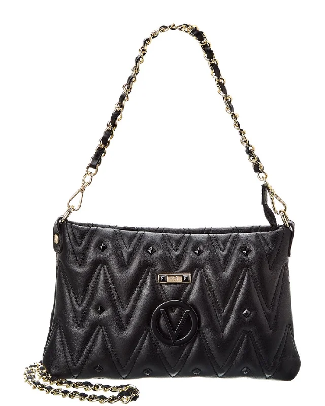 Handle bags with chevron designs for trend -Valentino by Mario Valentino Vanille Diamond Leather Shoulder Bag