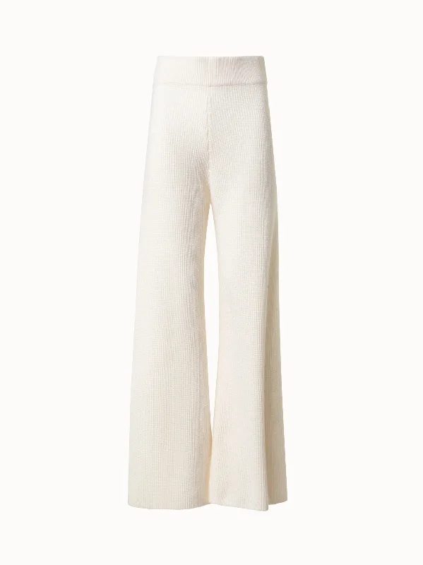 Handle bags with sleek silhouettes for fashion -Wide Leg Knit Pants in Wool Cashmere Blend